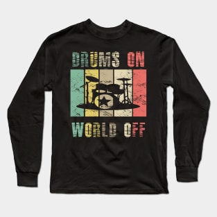 Drums On Retro Long Sleeve T-Shirt